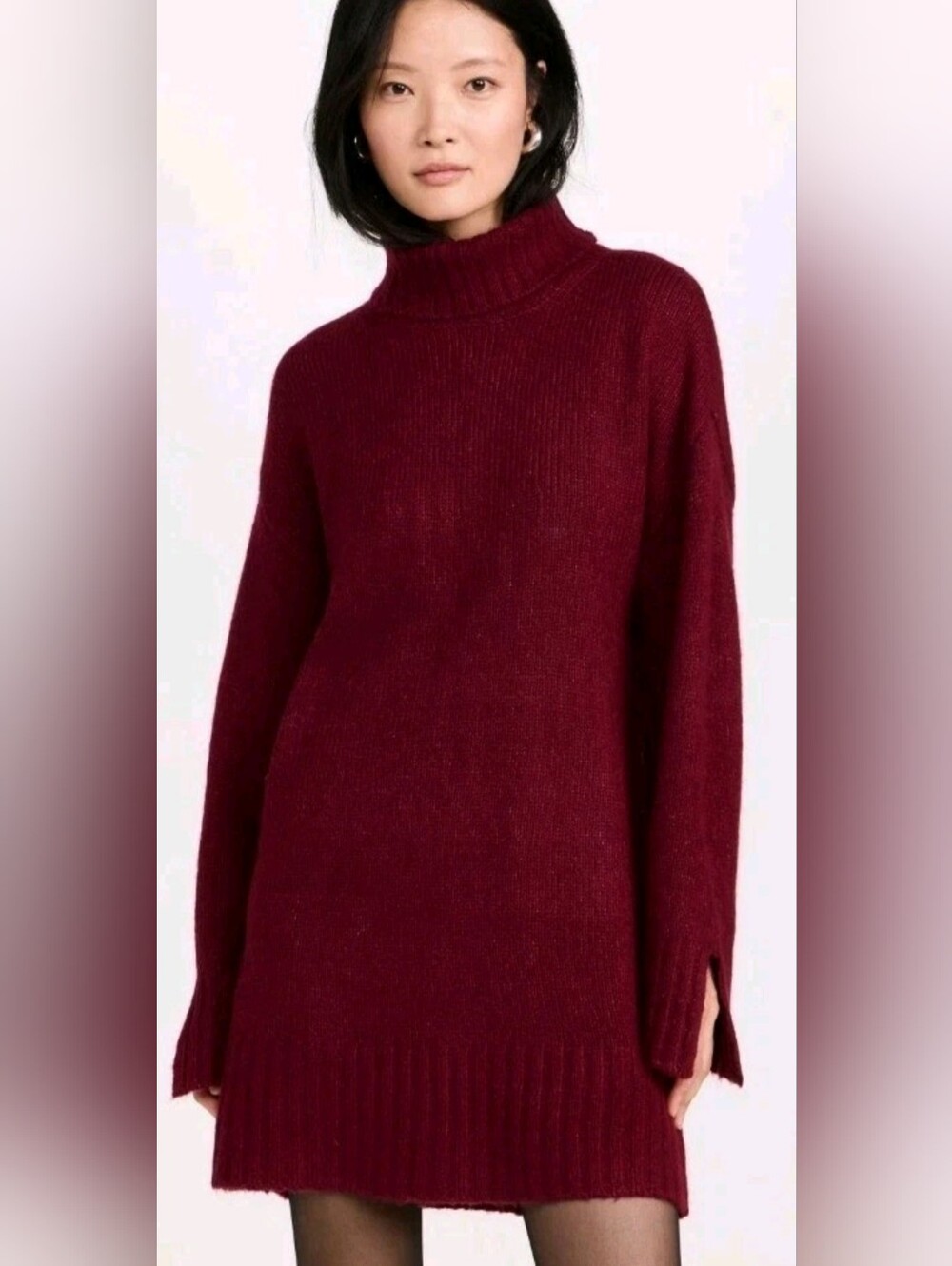 Favorite Daughter The St. James Sweater Dress Burgundy Maroon Wool Cashmere Sz S